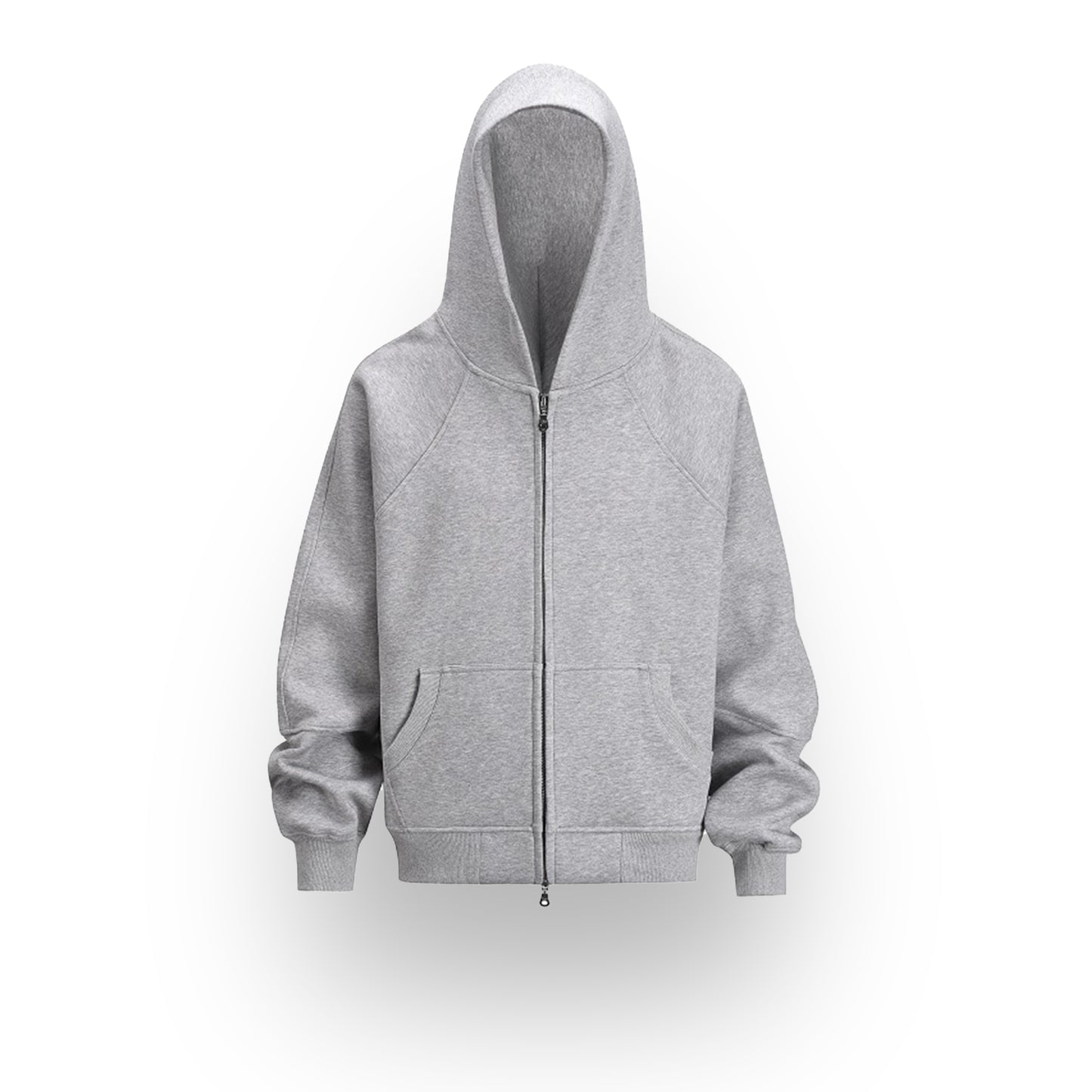 raglan design zipper hoodie