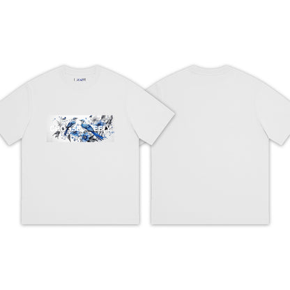 【予約商品】Blue Free Bird テキスト オーバーサイズ Tシャツ