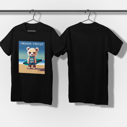 【予約商品】Pixel Art Surfer Bear オーバーサイズ Tシャツ