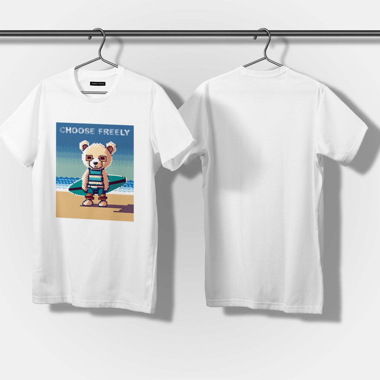 【予約商品】Pixel Art Surfer Bear オーバーサイズ Tシャツ