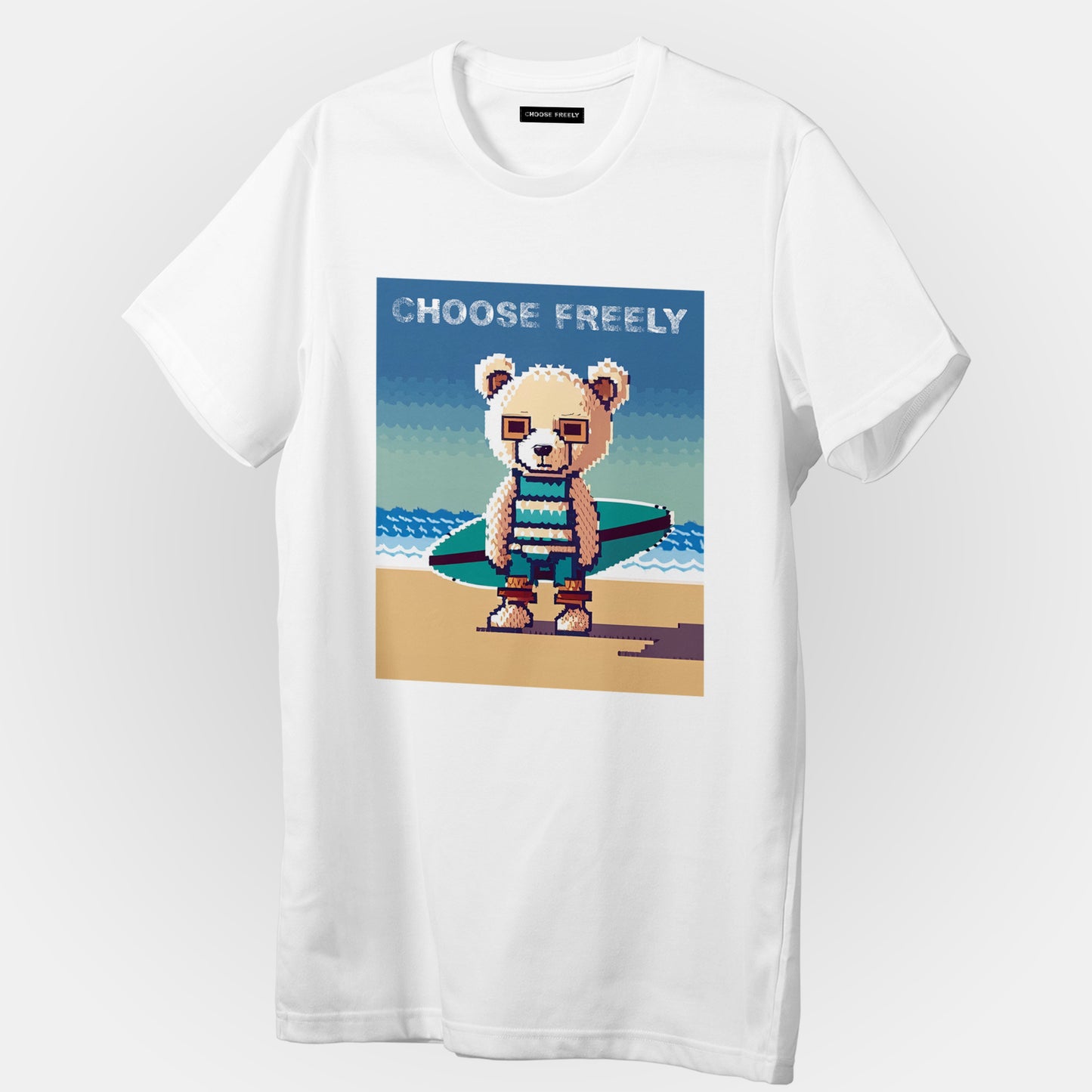 【予約商品】Pixel Art Surfer Bear オーバーサイズ Tシャツ