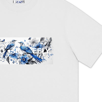 【予約商品】Blue Free Bird テキスト オーバーサイズ Tシャツ