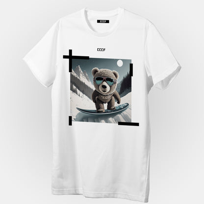 【予約商品】BEAR Surfing in the Snowy Mountain オーバーサイズ Tシャツ