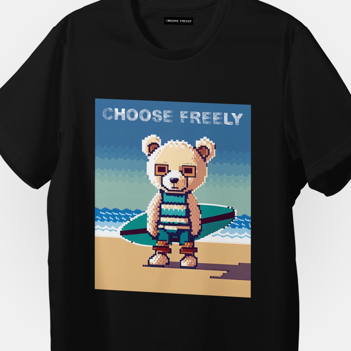 【予約商品】Pixel Art Surfer Bear オーバーサイズ Tシャツ