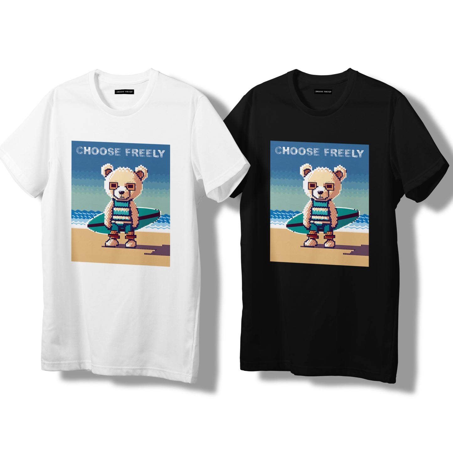 【予約商品】Pixel Art Surfer Bear オーバーサイズ Tシャツ