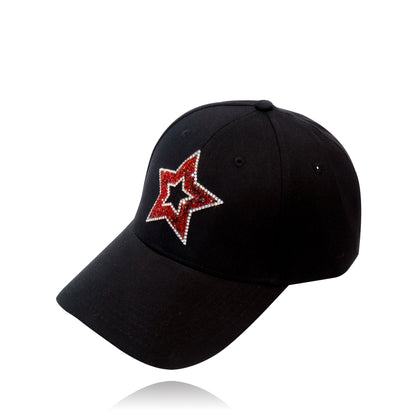 Rhinestone Star Cap_Black