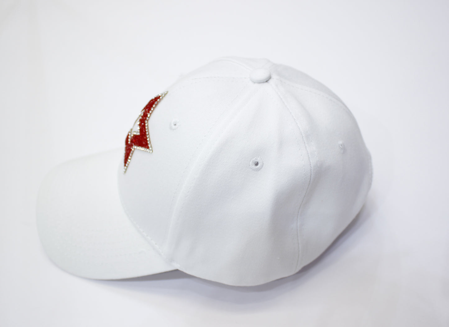 Rhinestone Star Cap_White