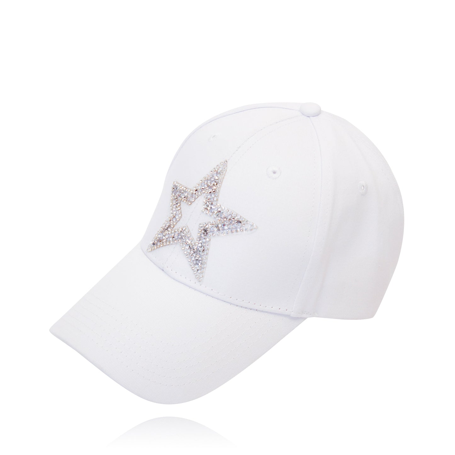 Rhinestone Star Cap_White