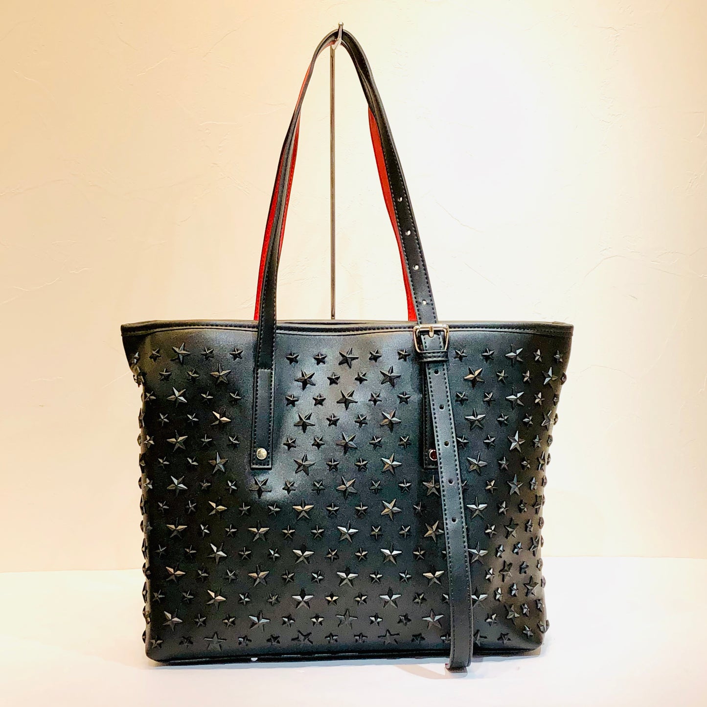 Studded Tote Bag_Black_☆Black