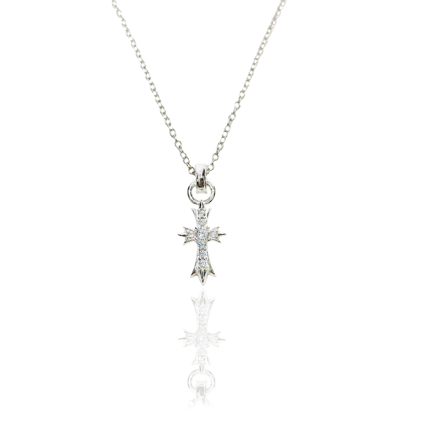 Cross Chain Necklace_Cross Top_Silver