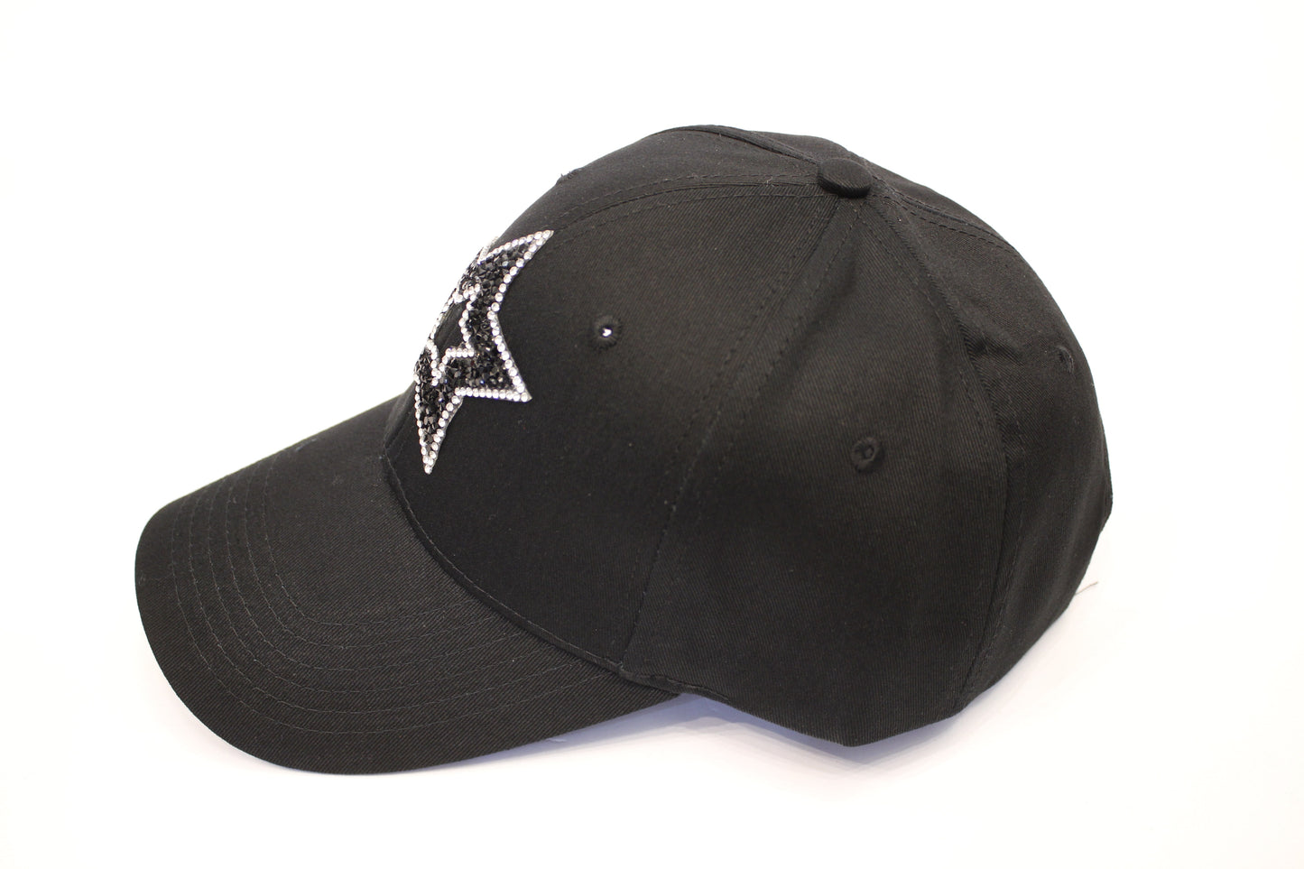 Rhinestone Star Cap_Black