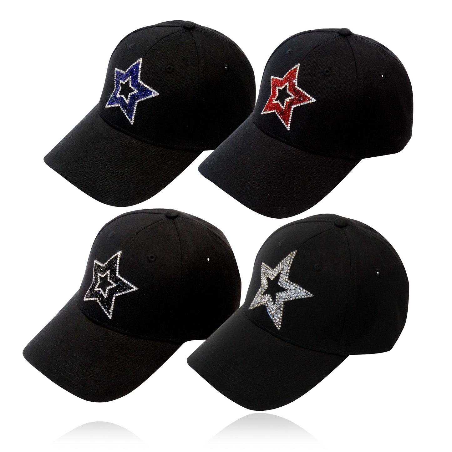 Rhinestone Star Cap_Black