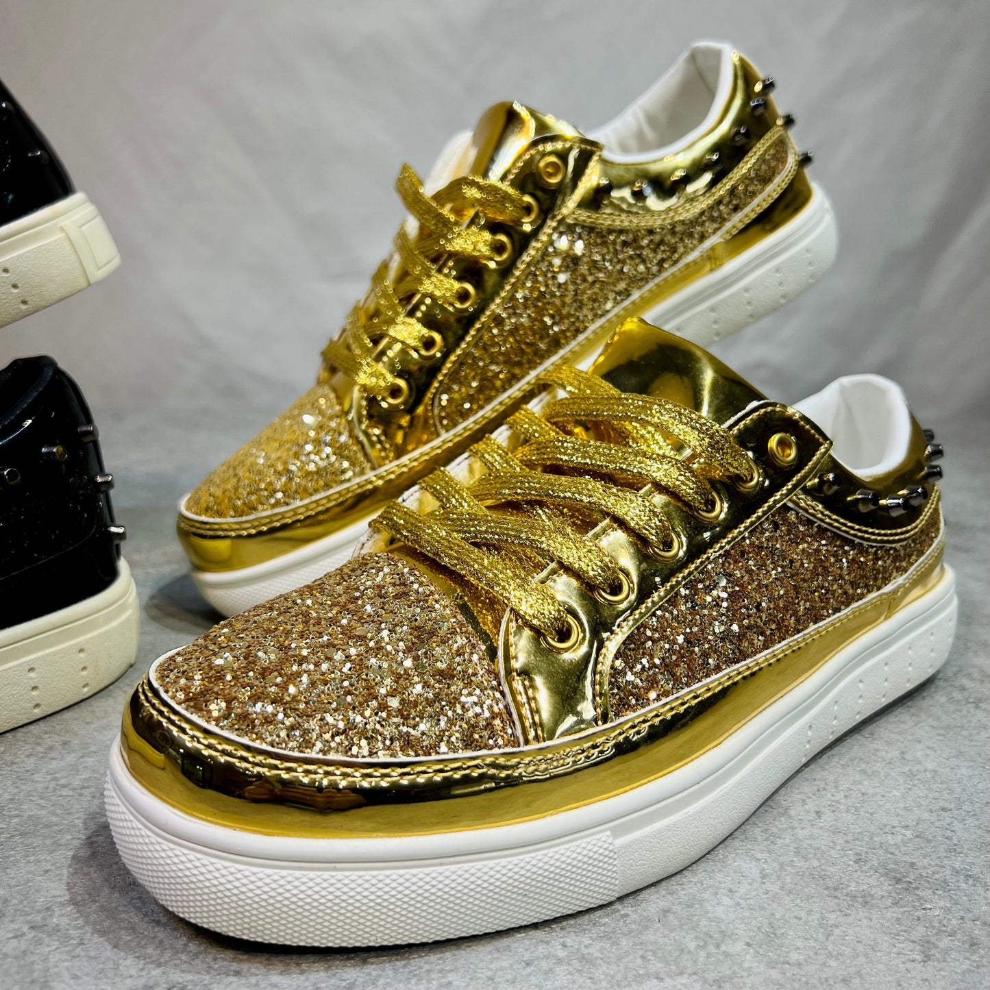 lame glitter sneakers