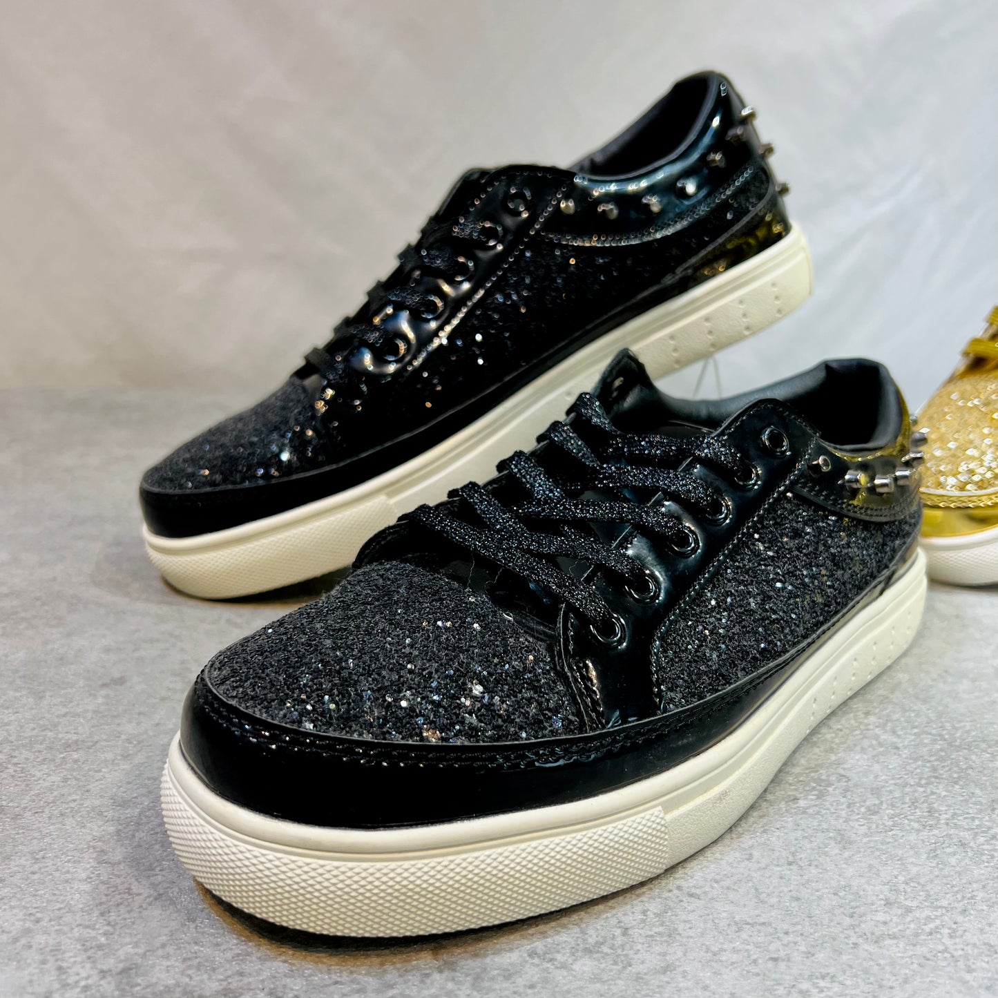 lame glitter sneakers