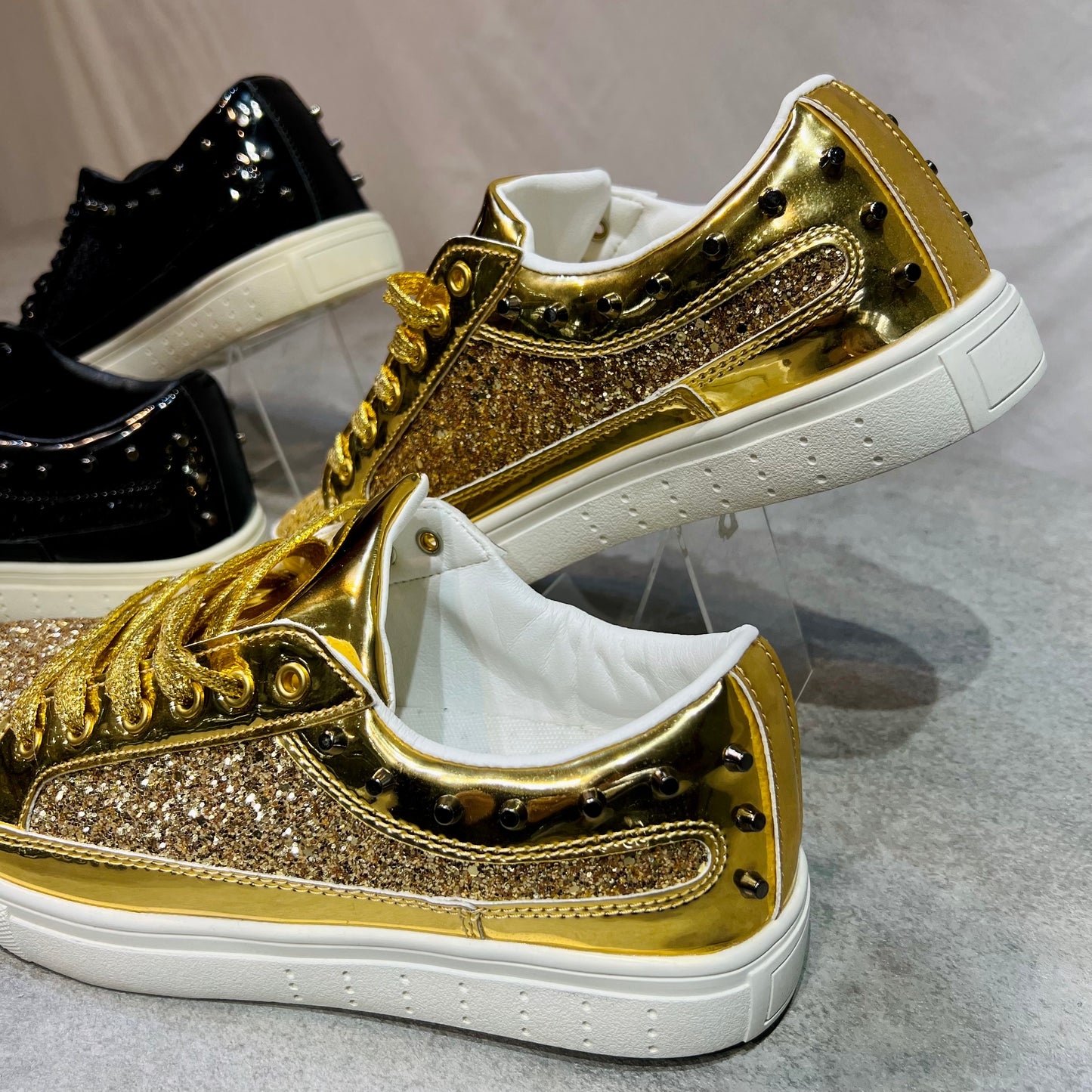 lame glitter sneakers