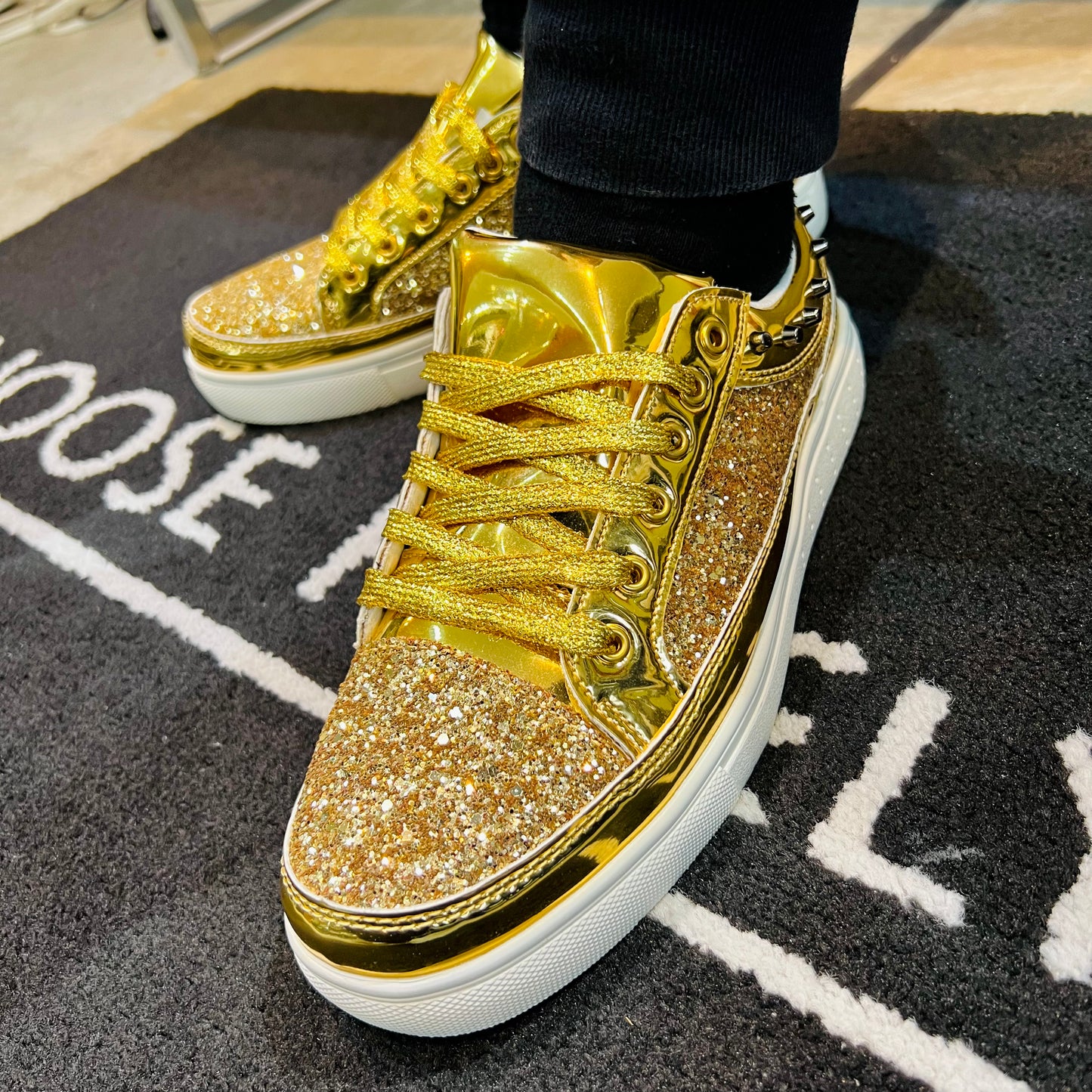 lame glitter sneakers