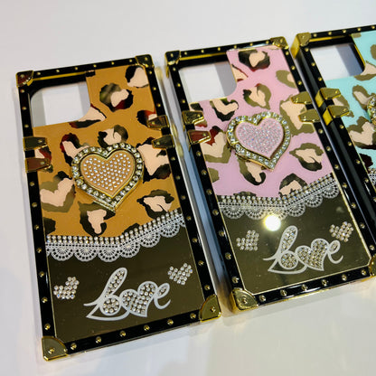 iPhone14 case_LOVE heart_rhinestone