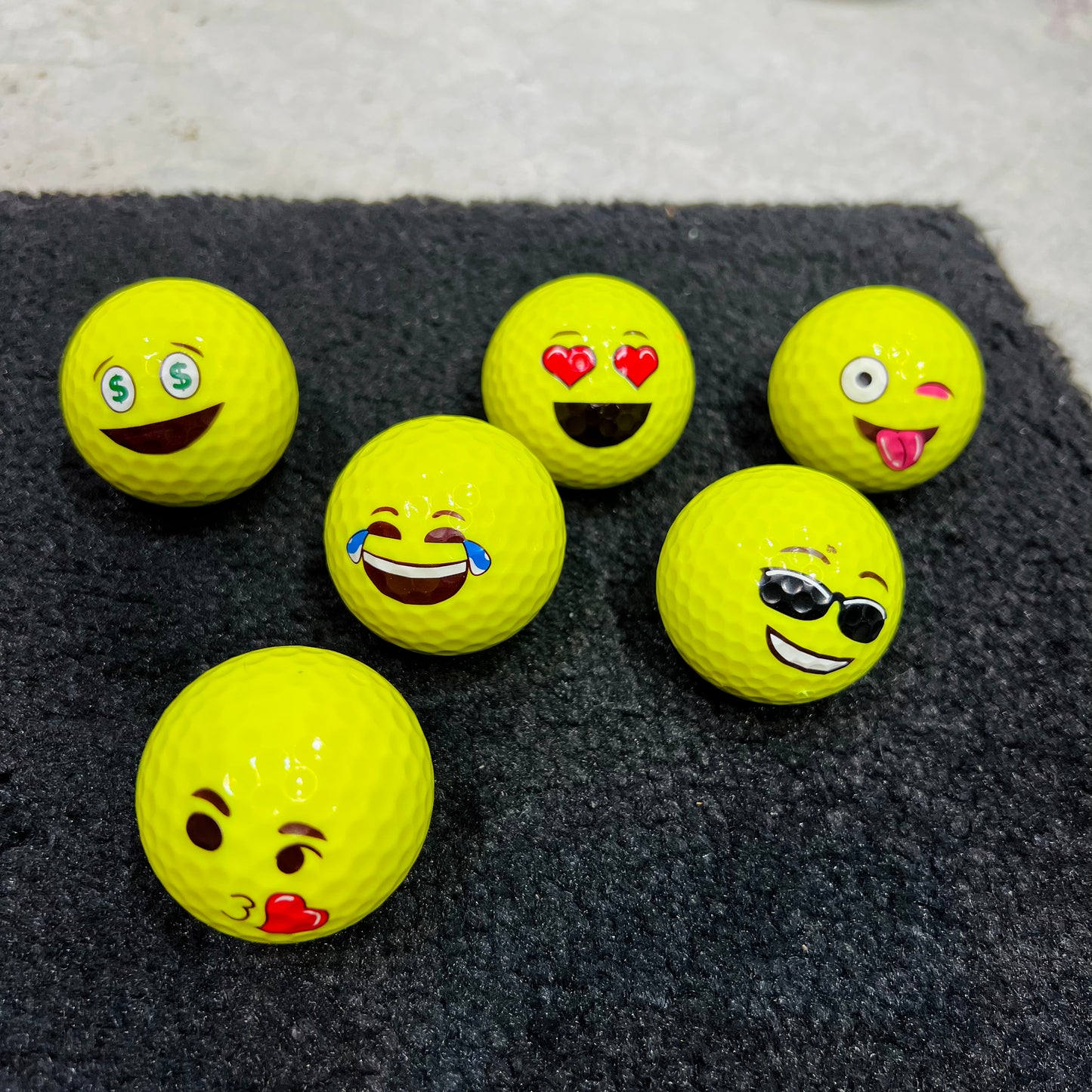 Emoji design _ golf ball _ 6 ball set