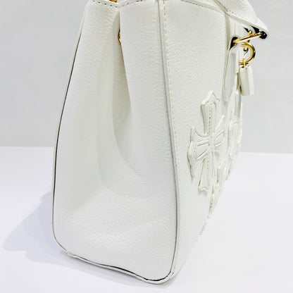 Cross Leather Stitch_Handbag_White