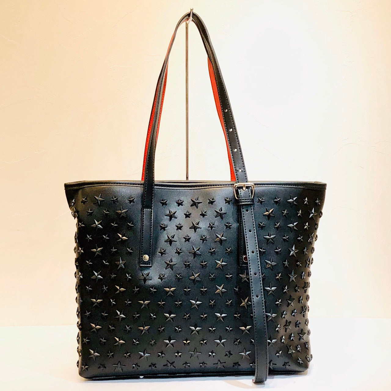 Studded Tote Bag_Black_☆Black