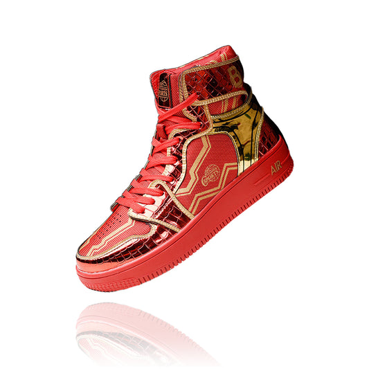 Red Metal_High Cut Sneakers