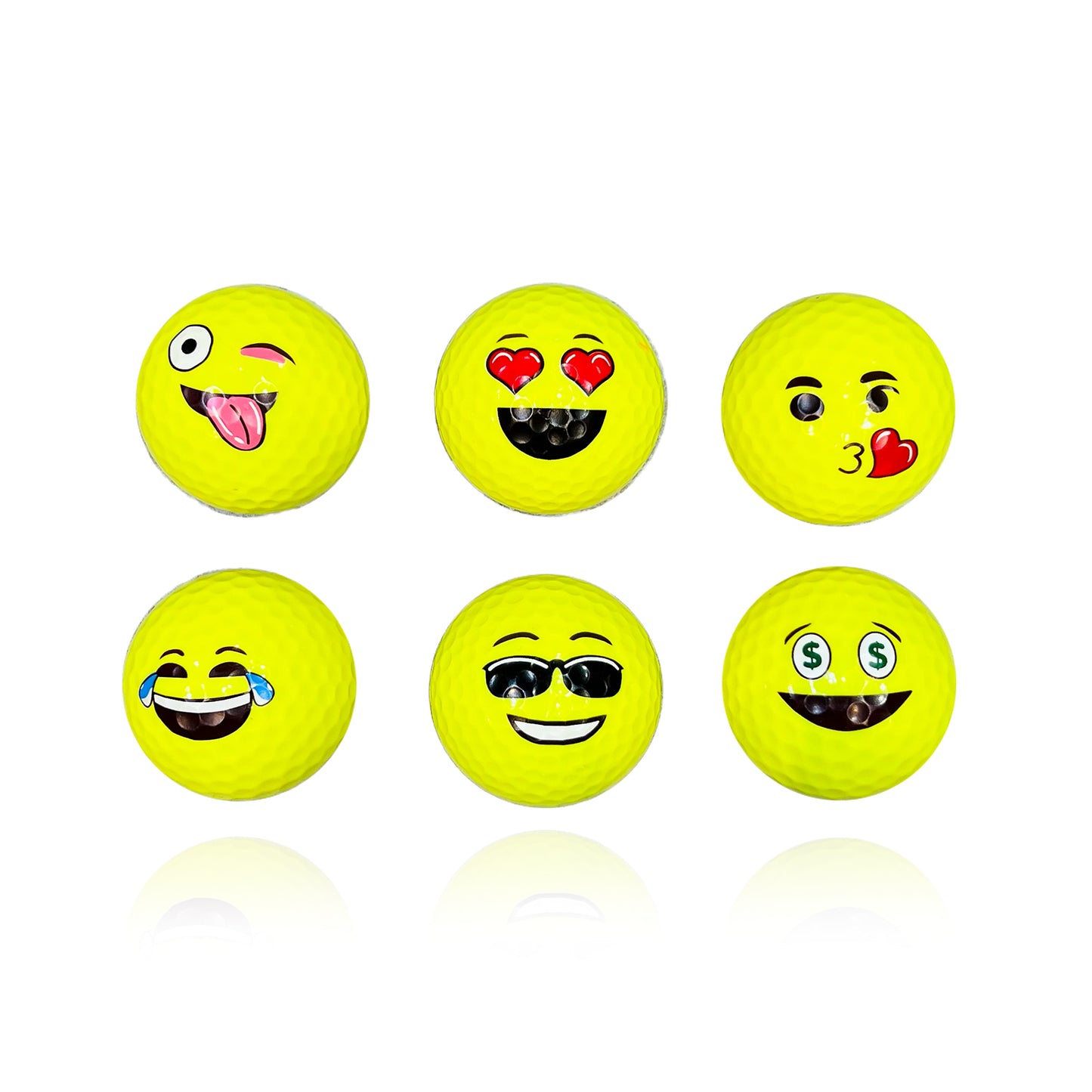 Emoji design _ golf ball _ 6 ball set