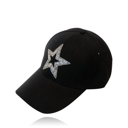 Rhinestone Star Cap_Black