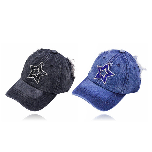 Rhinestone Star_Denim Cap