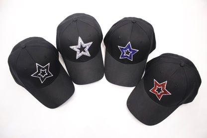 Rhinestone Star Cap_Black