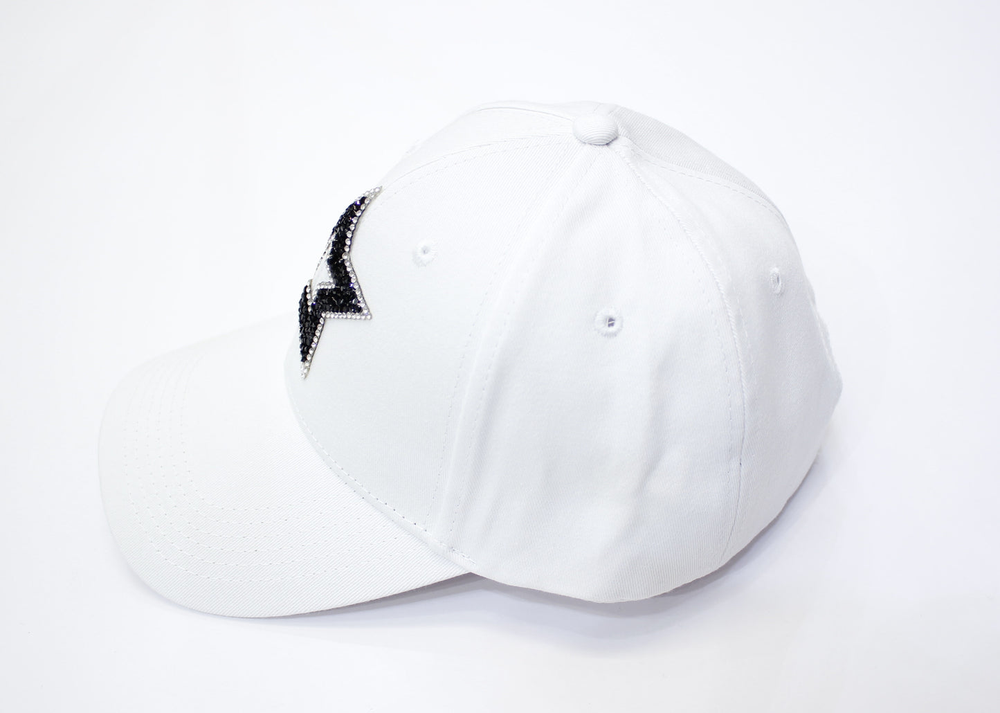 Rhinestone Star Cap_White