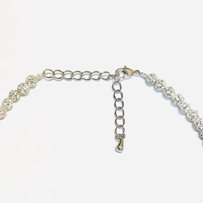 Rhinestone anklet_with mini cross top